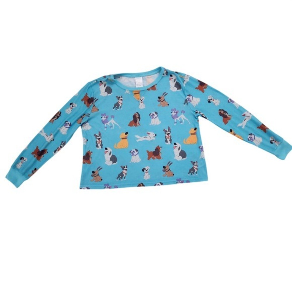Disney Dogs Waffle Knit Thermal Long Sleeve Shirt Lady Tramp Pongo size Medium - Picture 3 of 8